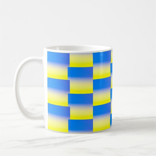 Blauwe en gele Oekraïne Geïnspireerde vredesanti-o Koffiemok (Links)