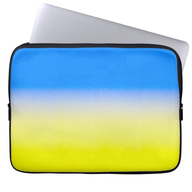 Blauwe en gele Oekraïne Geïnspireerde vredesanti-o Laptop Sleeve (Voorkant)