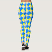 Blauwe en gele Oekraïne Geïnspireerde vredesanti-o Leggings (Achterkant)