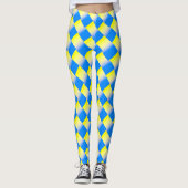 Blauwe en gele Oekraïne Geïnspireerde vredesanti-o Leggings (Voorkant)
