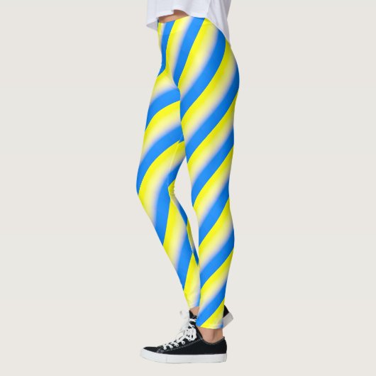 Blauwe en gele Oekraïne Geïnspireerde vredesanti-o Leggings (Links)