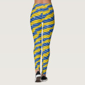 Blauwe en gele Oekraïne Geïnspireerde vredesanti-o Leggings (Achterkant)