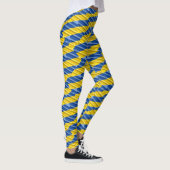 Blauwe en gele Oekraïne Geïnspireerde vredesanti-o Leggings (Rechts)