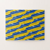 Blauwe en gele Oekraïne Geïnspireerde vredesanti-o Legpuzzel (Horizontaal)