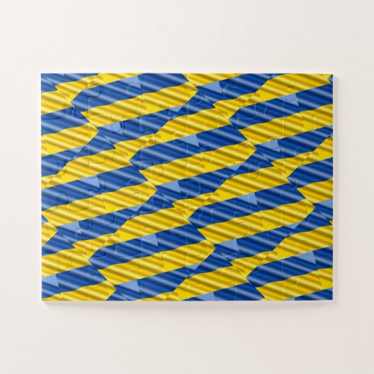 Blauwe en gele Oekraïne Geïnspireerde vredesanti-o Legpuzzel (Horizontaal)