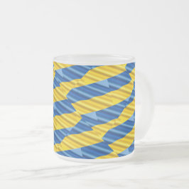 Blauwe en gele Oekraïne Geïnspireerde vredesanti-o Matglas Koffiemok