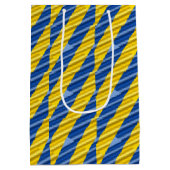 Blauwe en gele Oekraïne Geïnspireerde vredesanti-o Medium Cadeauzakje (Achterkant)