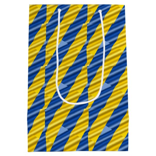 Blauwe en gele Oekraïne Geïnspireerde vredesanti-o Medium Cadeauzakje (Achterkant)