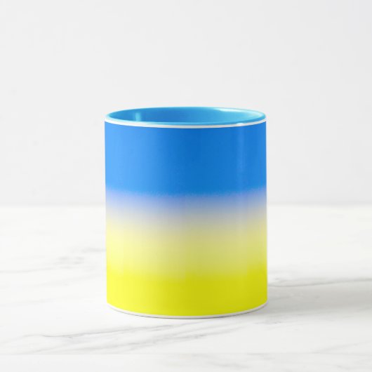 Blauwe en gele Oekraïne Geïnspireerde vredesanti-o Mok (Midden)