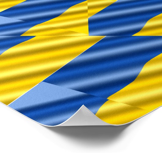 Blauwe en gele Oekraïne Geïnspireerde vredesanti-o Poster (Hoek)