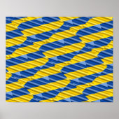 Blauwe en gele Oekraïne Geïnspireerde vredesanti-o Poster (Voorkant)