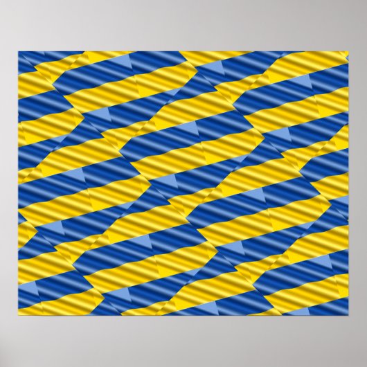 Blauwe en gele Oekraïne Geïnspireerde vredesanti-o Poster (Voorkant)