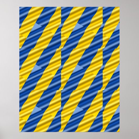 Blauwe en gele Oekraïne Geïnspireerde vredesanti-o Poster (Voorkant)