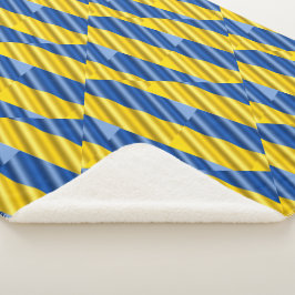 Blauwe en gele Oekraïne Geïnspireerde vredesanti-o Sherpa Deken