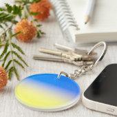 Blauwe en gele Oekraïne Geïnspireerde vredesanti-o Sleutelhanger (Voorkant Rechts)