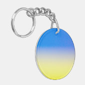 Blauwe en gele Oekraïne Geïnspireerde vredesanti-o Sleutelhanger (Voorkant Links)