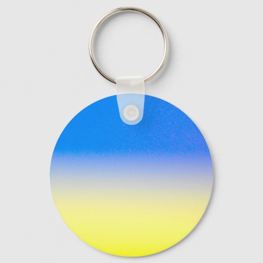 Blauwe en gele Oekraïne Geïnspireerde vredesanti-o Sleutelhanger (Voorkant)