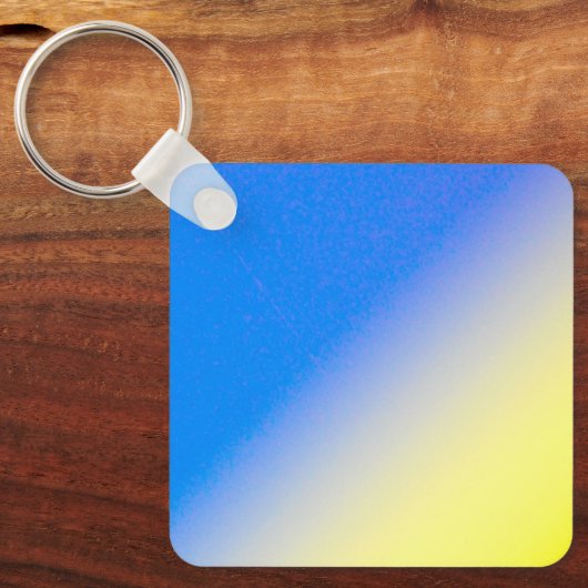 Blauwe en gele Oekraïne Geïnspireerde vredesanti-o Sleutelhanger (Voorkant)