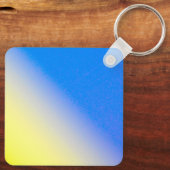 Blauwe en gele Oekraïne Geïnspireerde vredesanti-o Sleutelhanger (Achterkant)