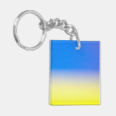 Blauwe en gele Oekraïne Geïnspireerde vredesanti-o Sleutelhanger (Voorkant Links)
