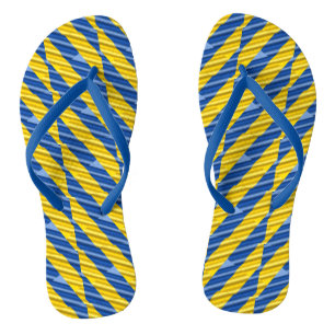 Blauwe en gele Oekraïne Geïnspireerde vredesanti-o Teenslippers