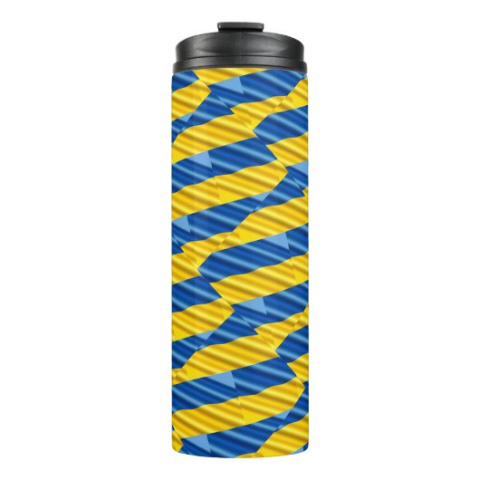 Blauwe en gele Oekraïne Geïnspireerde vredesanti-o Thermosbeker (Voorkant)