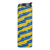 Blauwe en gele Oekraïne Geïnspireerde vredesanti-o Thermosbeker (Gedraaid links)