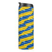 Blauwe en gele Oekraïne Geïnspireerde vredesanti-o Thermosbeker (Geroteerd rechts)