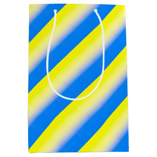 Blauwe en gele Oekraïne Geïnspireerde vredesstop o Medium Cadeauzakje (Voorkant)
