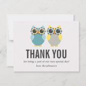 Blauwe en gele ovendriepolitiek bedankt kaarten (Voorkant)