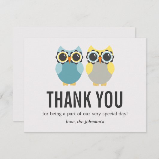 Blauwe en gele ovendriepolitiek bedankt kaarten (Voorkant / Achterkant)