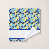 Blauwe en gele paisley bad handdoek (Wasdoekje)