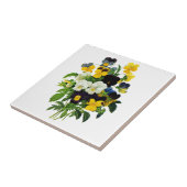 Blauwe en gele pansies van Pierre Joseph Redoute Tegeltje (Zijkant)