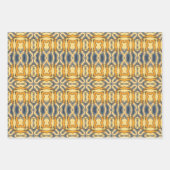 Blauwe en gele patronen inpakpapier vel (Voorkant 2)