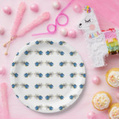 Blauwe en gele pauwvis papieren bordje (Feest)