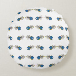 Blauwe en gele pauwvis rond kussen