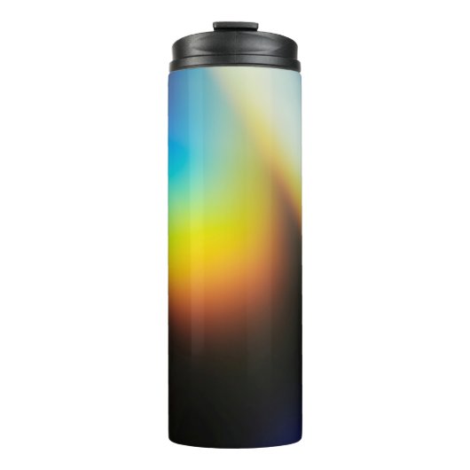 Blauwe en gele plastic fles (Voorkant)