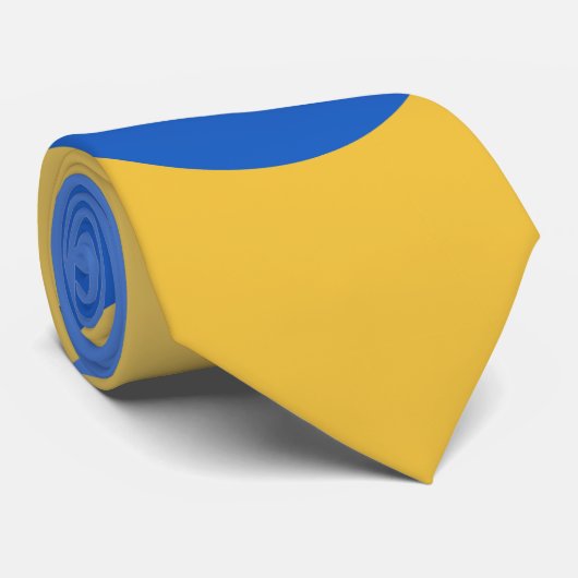 Blauwe en gele pokadots stropdas (Opgerold)