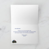 Blauwe en gele politietoewijzing Hartelijk dank Bedankkaart (Binnen)