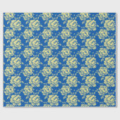 Blauwe en gele pony Toile - Frans country decor Cadeaupapier (Vlak)