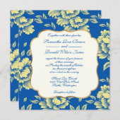 Blauwe en gele pony Toile - Frans country decor Kaart (Voorkant / Achterkant)