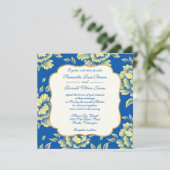 Blauwe en gele pony Toile - Frans country decor Kaart (Staand voorkant)