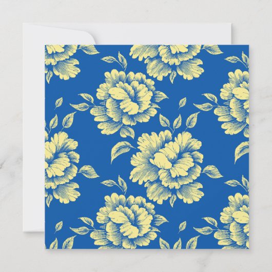 Blauwe en gele pony Toile - Frans country decor Kaart (Achterkant)