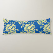 Blauwe en gele pony Toile - Frans country decor Lichaamskussen (Voorkant)