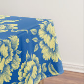 Blauwe en gele pony Toile - Frans country decor Tafelkleed (Voorbeeld)