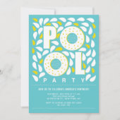 Blauwe en gele Pool Party Splash Birthday Kaart (Voorkant)