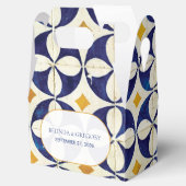  blauwe en gele Portugese patroonbruiloft Bedankdoosjes (Geopend)