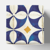  blauwe en gele Portugese patroonbruiloft Bedankdoosjes (Bovenkant)