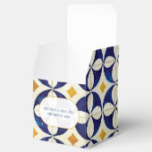  blauwe en gele Portugese patroonbruiloft Bedankdoosjes (Geopend)