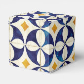  blauwe en gele Portugese patroonbruiloft Bedankdoosjes (Achterkant)